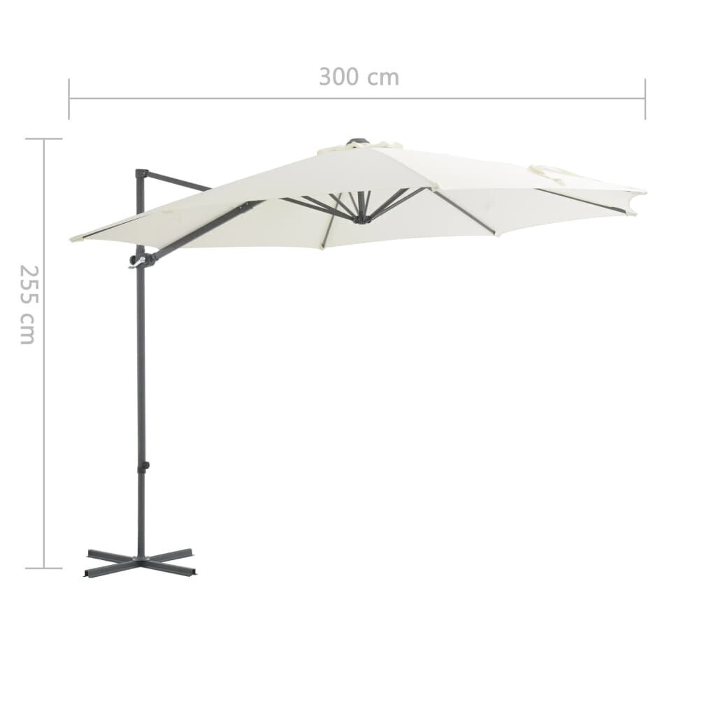 Saulės skėtis, 300 cm, rudas kaina ir informacija | Skėčiai, markizės, stovai | pigu.lt