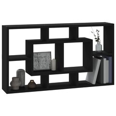 Sieninė eksponavimo lentyna vidaXL, juoda цена и информация | Полки | pigu.lt