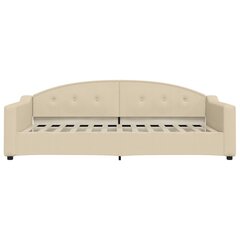 Sofa-lova vidaXL, 100x200 cm, smėlio spalvos kaina ir informacija | Lovos | pigu.lt