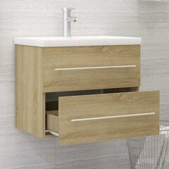 Spintelė praustuvui, 60x38,5x48 cm, ruda цена и информация | Шкафчики для ванной | pigu.lt