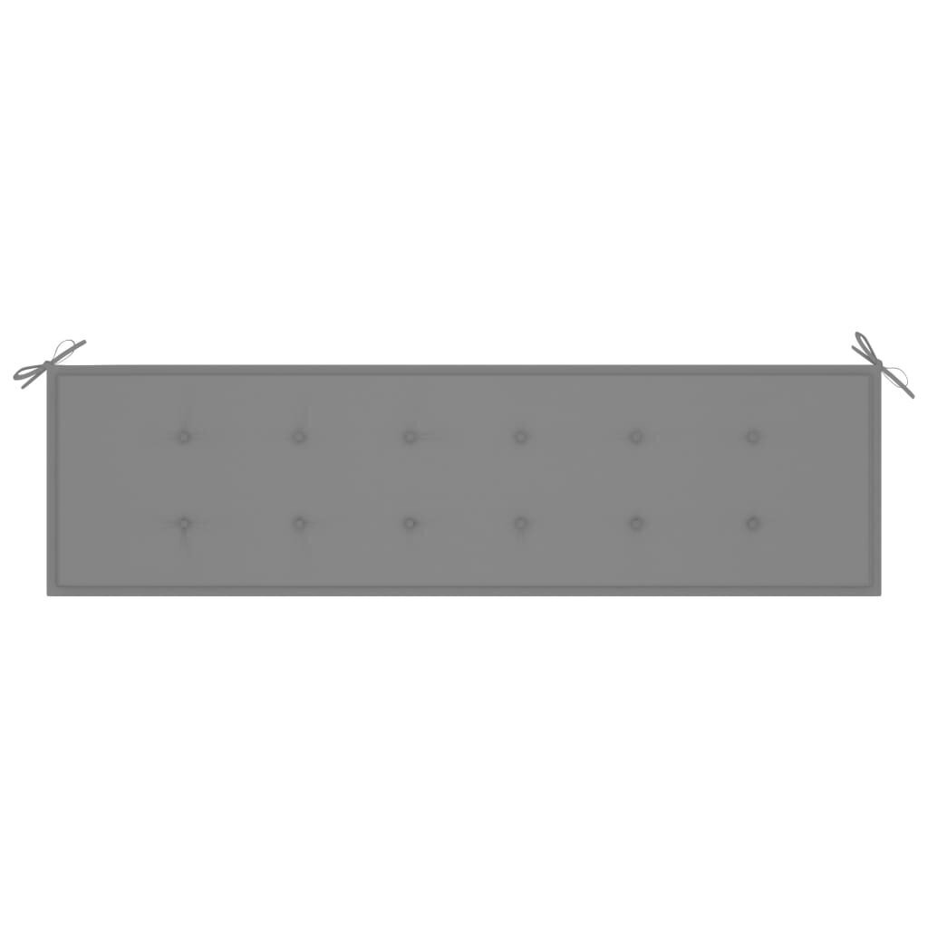 Pagalvėlė sodo suoliukui, 180x50x4cm, pilka kaina ir informacija | Pagalvės, užvalkalai, apsaugos | pigu.lt