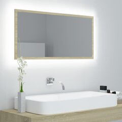 Veidrodis vidaXL LED 90, rudas kaina ir informacija | Vonios veidrodžiai | pigu.lt