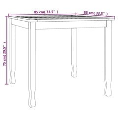 Sodo valgomojo stalas vidaXL, 85x85x75cm kaina ir informacija | Lauko stalai, staliukai | pigu.lt