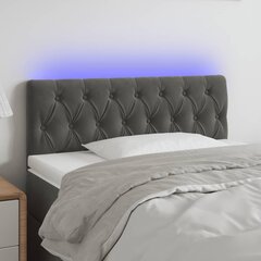 Galvūgalis su led, tamsiai pilkas, 90x7x78/88cm цена и информация | Кровати | pigu.lt