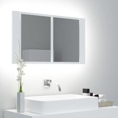 Vonios spintelė vidaXL LED 80, balta цена и информация | Шкафчики для ванной | pigu.lt