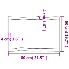 Stalviršis vidaXL, 80x50x(2-6) cm, rudas цена и информация | Столешницы | pigu.lt