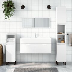 Vonios kambario spintelė su veidrodžiu vidaXL, balta цена и информация | Комплекты в ванную | pigu.lt