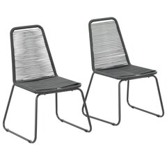 Садовые кресла, 2 шт., черные цена и информация | Садовые стулья, кресла, пуфы | pigu.lt