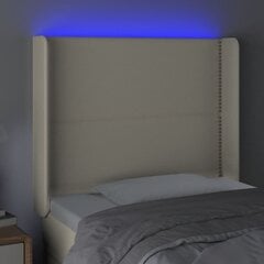 Galvūgalis su led, kreminės, 83x16x118/128 cm kaina ir informacija | Lovos | pigu.lt