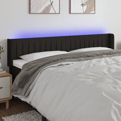 Galvūgalis su led, juodas, 163x16x78/88cm kaina ir informacija | Lovos | pigu.lt