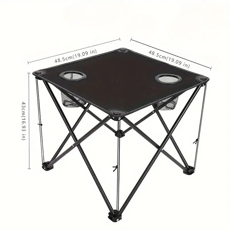 Sulankstomas stovyklavimo stalas Tech Zone, juodas, 48.5x43 cm kaina ir informacija | Turistiniai baldai | pigu.lt