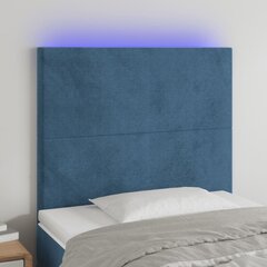 Galvūgalis su led, tamsiai mėlynas, 100x5x118/128cm kaina ir informacija | Lovos | pigu.lt