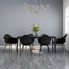 Valgomojo kėdės vidaXL, PP, 6 vnt., juoda kaina ir informacija | Virtuvės ir valgomojo kėdės | pigu.lt