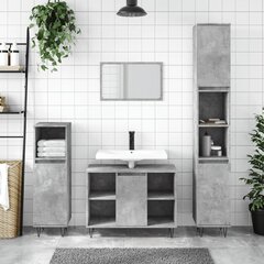 3-ių dalių vonios baldų komplektas vidaXL, pilkas kaina ir informacija | Vonios komplektai | pigu.lt