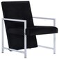Krėslas su chromuotomis kojomis, juodas цена и информация | Svetainės foteliai | pigu.lt