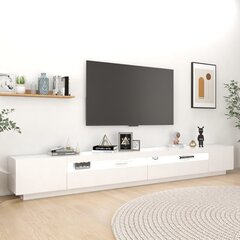 Televizoriaus spintelė su LED apšvietimu, 300x35x40 cm, balta kaina ir informacija | TV staliukai | pigu.lt