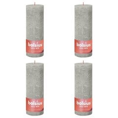 Bolsius Žvakės Shine, 4vnt., smėlio pilkos, 190x68mm, cilindro formos kaina ir informacija | Žvakės, Žvakidės | pigu.lt