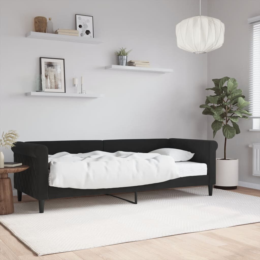 Sofa-lova vidaXL, 80x200 cm, juoda kaina ir informacija | Lovos | pigu.lt