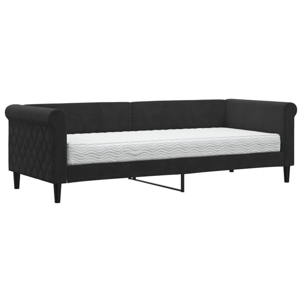 Sofa-lova vidaXL, 80x200 cm, juoda kaina ir informacija | Lovos | pigu.lt