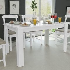 Valgomojo stalas, 140 x 80 x 75 cm, baltas kaina ir informacija | Virtuvės ir valgomojo stalai, staliukai | pigu.lt