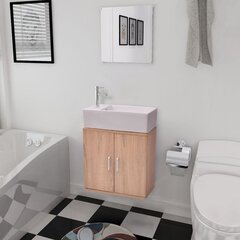 3 dalių baldų ir praustuvo komplektas vonios kambariui, smėlio sp. цена и информация | Комплекты в ванную | pigu.lt