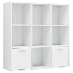 Книжный шкаф vidaXL, белый, 98x30x98см, ДСП, ультра-глянцевый цена и информация | Полки | pigu.lt