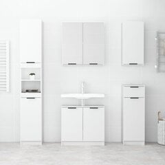 Prie sienos montuojama vonios spintelė, 32x20x67cm, balta цена и информация | Шкафчики для ванной | pigu.lt