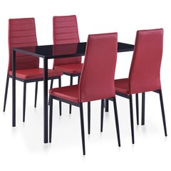 Valgomojo baldų rinkinys, raudonojo vyno spalvos, penkių dalių цена и информация | Комплекты мебели для столовой | pigu.lt