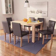 Valgomojo stalas ir kėdės, Vida XL, rudas цена и информация | Комплекты мебели для столовой | pigu.lt