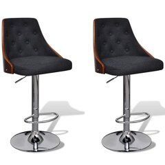 Барные стулья со спинкой и регулируемой высотой, 2 шт. цена и информация | Стулья для кухни и столовой | pigu.lt