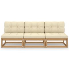 Trivietė sofa su pagalvėlėmis, ruda цена и информация | Садовые стулья, кресла, пуфы | pigu.lt