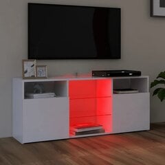 Televizoriaus spintelė su LED apšvietimu, 120x30x50 cm, balta kaina ir informacija | TV staliukai | pigu.lt