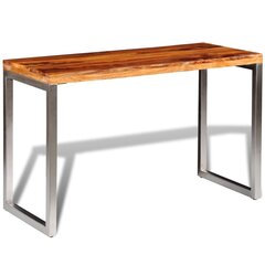 Обеденный, офисный стол из цельного дерева палисандра, со стальными ножками цена и информация | Кухонные и обеденные столы | pigu.lt