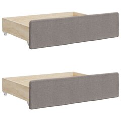 2-jų stalčių po lova komplektas vidaXL, pilkas kaina ir informacija | Stalčiai, patalynės dėžės | pigu.lt