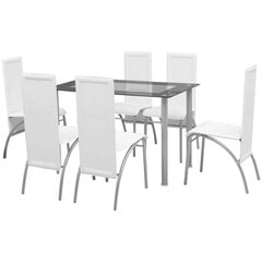 Набор кухонной мебели, 7 шт., Белый цена и информация | Комплекты мебели для столовой | pigu.lt