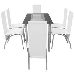 Набор кухонной мебели, 7 шт., Белый цена и информация | Комплекты мебели для столовой | pigu.lt