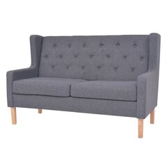 Dvivietė sofa, audinys, pilka цена и информация | Диваны | pigu.lt