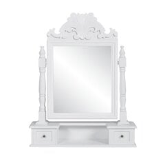 Современный туалетный столик с зеркалом и полками, белый цена и информация | Туалетные столики | pigu.lt