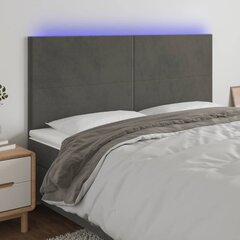 Galvūgalis su led, tamsiai pilkas, 200x5x118/128cm kaina ir informacija | Lovos | pigu.lt