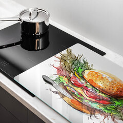 Viryklės apsauga Mėsainio piešimas, 80x52 cm kaina ir informacija | Virtuvės įrankiai | pigu.lt