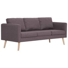 Trivietė sofa, rudos spalvos, audinys kaina ir informacija | Sofos | pigu.lt