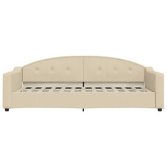 Sofa-lova vidaXL, 90x200 cm, smėlio spalvos kaina ir informacija | Lovos | pigu.lt