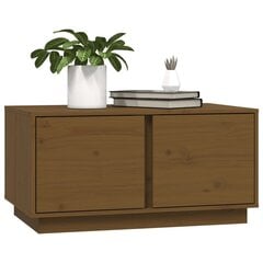 Kavos staliukas vidaXL, Pušies medienos masyvas, 80x50x40cm, medaus ruda kaina ir informacija | Kavos staliukai | pigu.lt