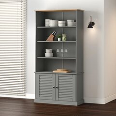 vidaXL книжный шкаф, серый дуб, 105x24x102 см  цена и информация | Полки | pigu.lt