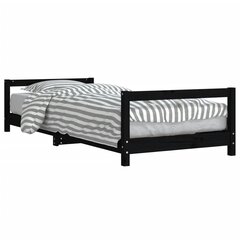 Vaikiškos lovos rėmas vidaXL, 90x190 cm, juodas kaina ir informacija | Vaikiškos lovos | pigu.lt