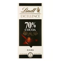 Juodasis šokoladas Lindt 70%, 100 g kaina ir informacija | Saldumynai | pigu.lt