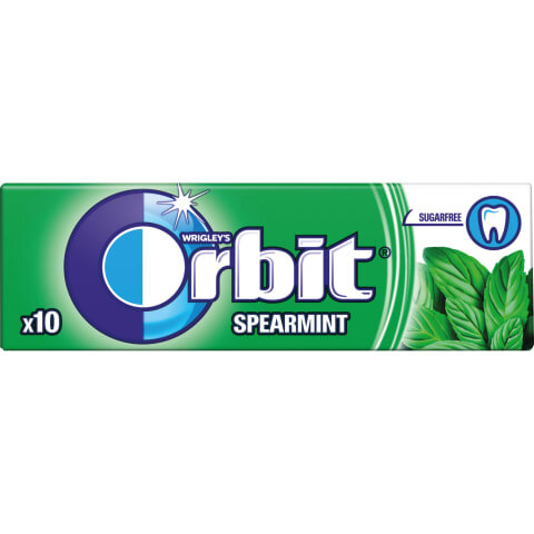 Becukrė mėtų skonio kramtomoji guma Orbit Spearmint su saldikliais, 10 vnt., 14 g kaina ir informacija | Dantų šepetėliai, pastos | pigu.lt