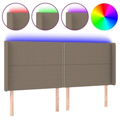 Galvūgalis su LED, Audinys, 163x16x118/128cm, taupe spalva цена и информация | Кровати | pigu.lt