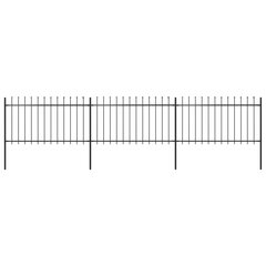 Sodo tvora su iečių viršugal., 5,1x1m, plienas, juoda kaina ir informacija | Tvoros ir jų priedai | pigu.lt