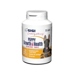 Gigi papildas šuniukams tabletėmis Puppy Growth & Health, 90 vnt. kaina ir informacija | Vitaminai, papildai, antiparazitinės priemonės šunims | pigu.lt